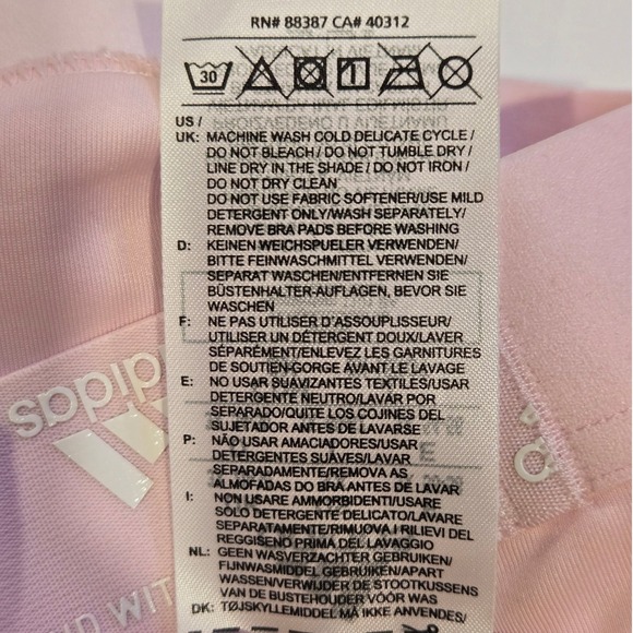 Adidas PWR MS PS Sports Bra Clear Pink Women's 3X Medium Support - Picture 9 of 12